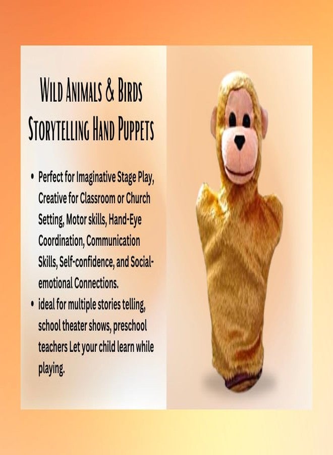 VARUSH Wild Animals & Birds Storytelling Hand Puppets/Hand Puppets for Kid's Learning Playing (Monkey) - Image 2